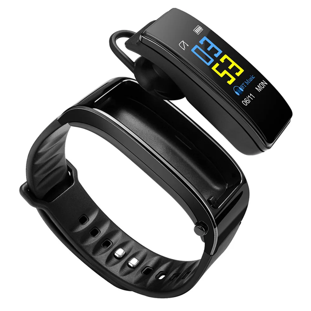 Bluetooth Y3 цветная гарнитура Talk умный Браслет пульсометр спортивные Смарт-часы фитнес-трекер браслеты - Цвет: black