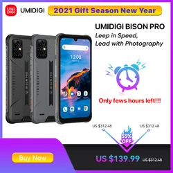 UMIDIGI BISON PRO En Stock, Smartphone Global Version, NFC, 128 Go, IP68/IP69K, Helio G80, Caméra 48 MP, Écran FHD 6,3 Pouces, 5000mAh 