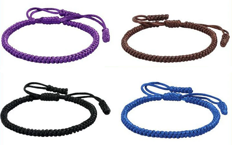 

24PCS Multicolor Jewelry Buddhism Rope Lucky knots Braided Bracelets Women Men Charm Woven Handmade Bangles Adjustable Size