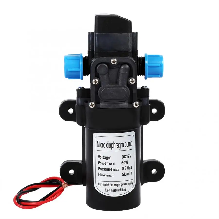 12V 60W Water Pressure Diaphragm Pump Water Pressure Booster Pump 0.8Mpa 5L/min & Misting System US Stock