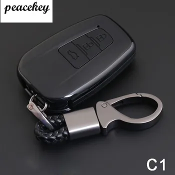 

Car Key Case PVC Smart Remote Fob Shell Cover Keychain Holder Key Bag for Toyota C-HR CHR 2017 2018 Camry Hybrid Prius Prad