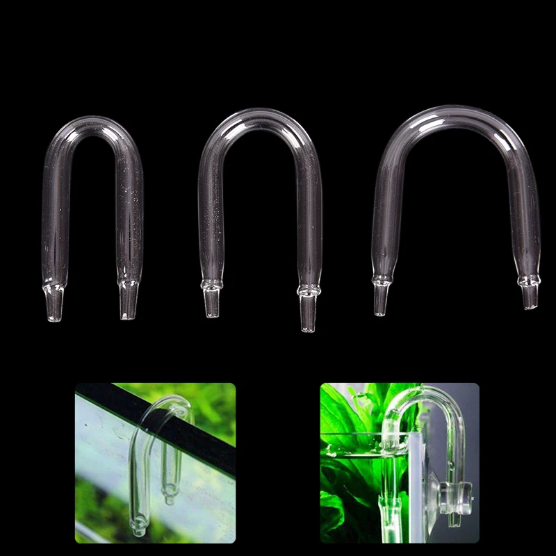 Durable U Shaped Glass Tube Aquarium CO2 Diffuser Check Valve Fish Tank Tube Borosilicate Glass