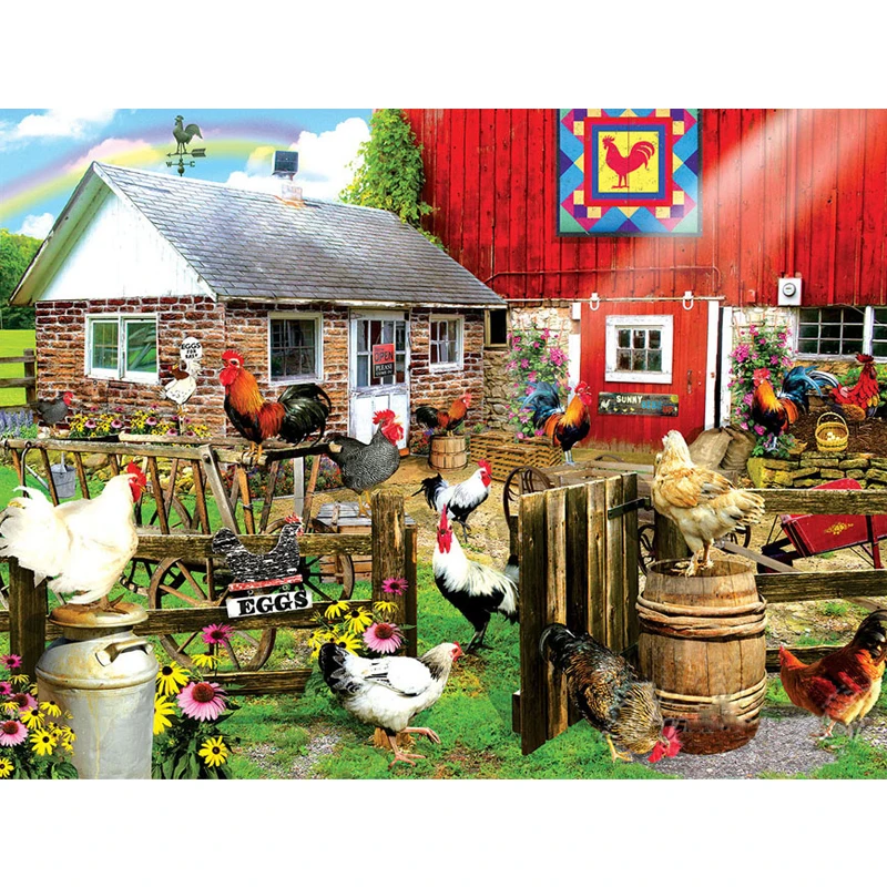 Yumeart краска с алмазной краской ing Farm куриный домик 5D DIY Алмазная вышивка продажа