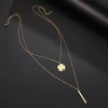 Multilayer Necklaces & Pendants Clover For Women Gold Color Long Chain Female Pendant Necklace Fashion Stainless Steel Jewelry ► Photo 3/4