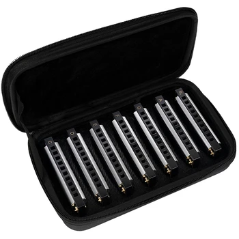 

NAOMI 7PCS for Harmonica Blues Band Harmonica Set with Case C,D,E,F,G,A,Bb