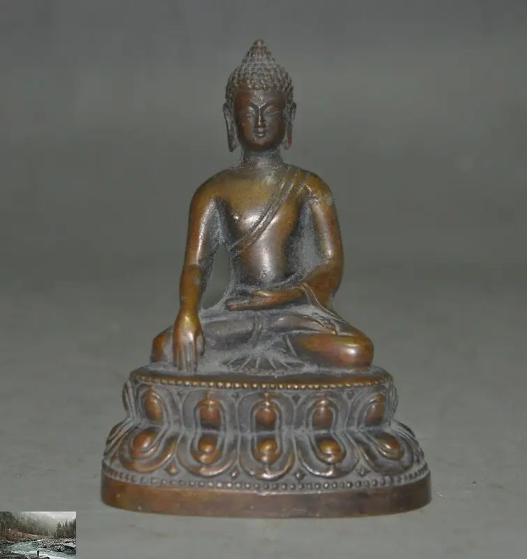 5 CM Tibet Buddhism Bronze Silver Sakyamuni Shakyamuni Gautama Buddha Pendant 