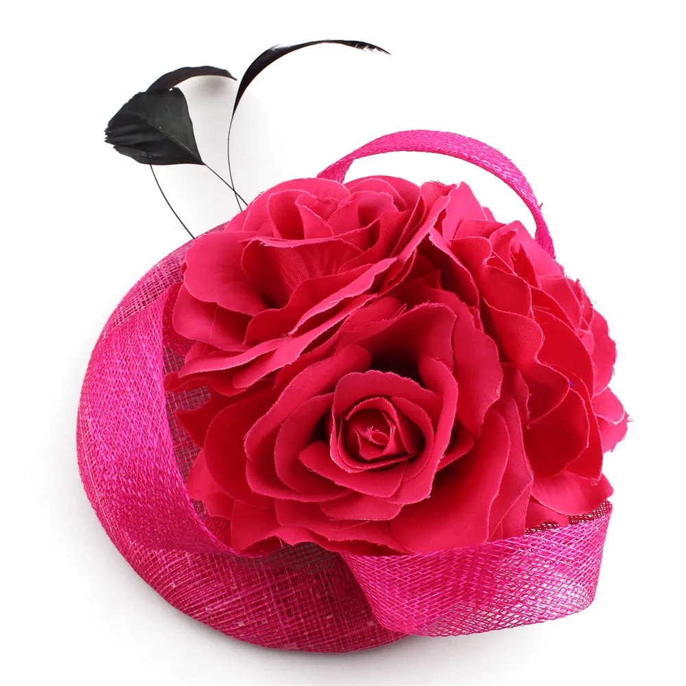 Свадебные цвет красного вина аксессуары Fascinator белье чародей заколки свадебная фата шляпа женские украшения головной убор стиль