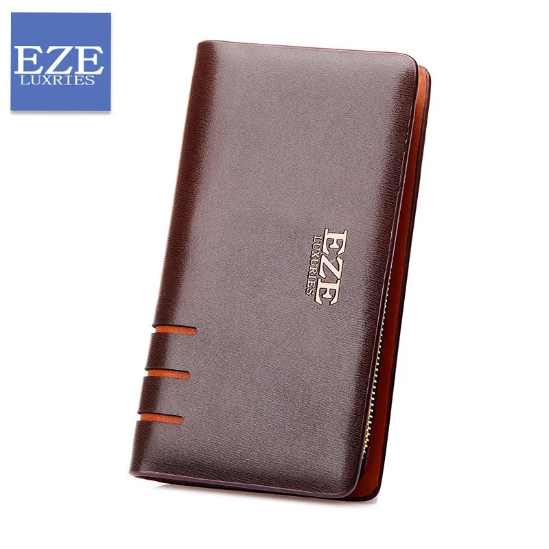 

Клатч мужской из натуральной кожи, деловой удлиненный кошелек на молнии, сумочка большой вместимости, новый дизайн