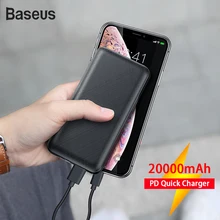 Baseus 20000 мАч Внешний аккумулятор типа C PD Быстрая зарядка 3,0 USB внешний аккумулятор быстрая аварийная внешняя батарея для iPhone samsung huawei