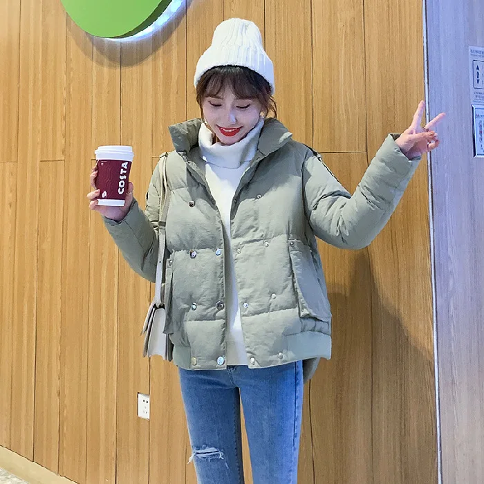 

2019 Autumn And Winter New Style Thin down Jacket Women's Korean-style Short Loose Fashion Students Cotton Overcoat Coat