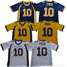 Калифорния Golden Bears Marshawn Линч 10 Колледж Джерси военно-морской флот цвет: желтый, Белый прошитой размеры S-3XL