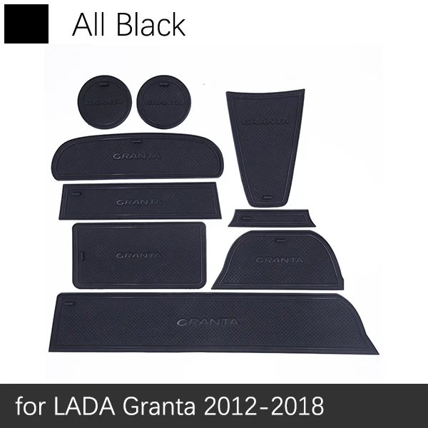 Противоскользящая резиновая подушка для автомобильной двери для Lada Granta 2012~ 2013 паз коврик лучшие автомобильные аксессуары - Название цвета: Black