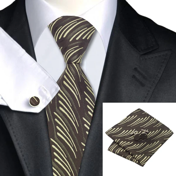 Hi-Tie Шелковый мужской галстук полосатый синий Handky запонки наборы галстуков для мужчин роскошный клетчатый Gravata модный дизайнерский Свадебный галстук - Цвет: SN-971