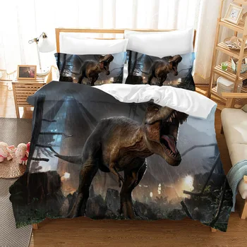 

Dinosaur 3D Bedding Set Duvet Covers Pillowcases One Piece Comforter Bedding Sets Bed Linen