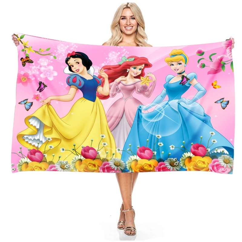 Op de kop van Duizeligheid Afzonderlijk Sneeuwwitje Cinderella Ariel Prinses Strandlaken Kids Meisjes Disney  Cartoon Badhanddoek Watersport Strand Camping Handdoek Deken|Deken| -  AliExpress