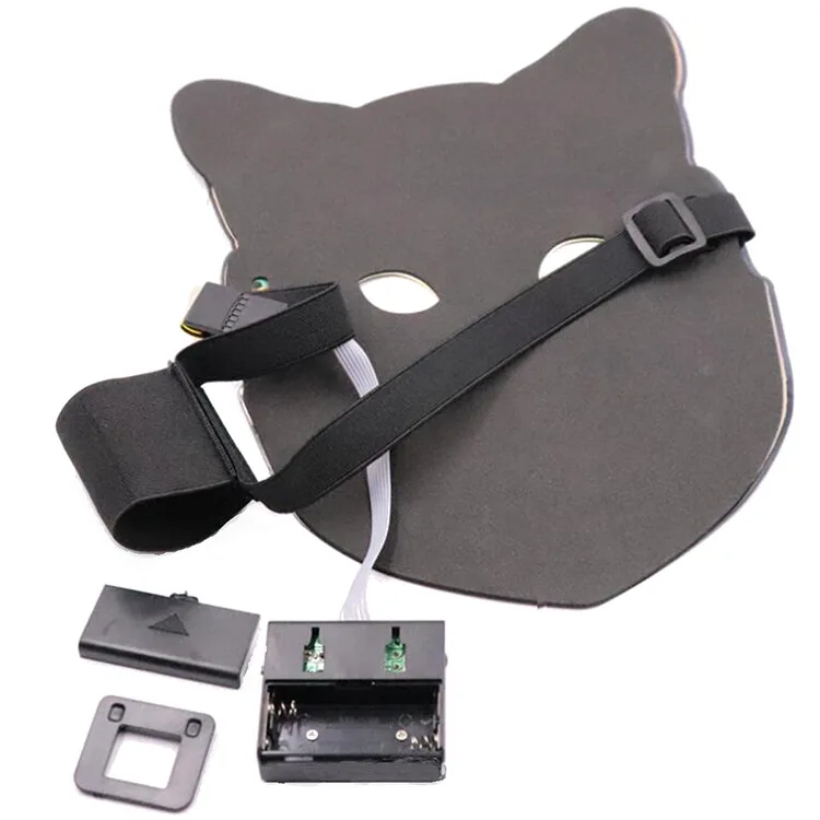 

New Halloween Voice Mask Funny Neon Mask LED Mask Cold Light Facial Makeup Party