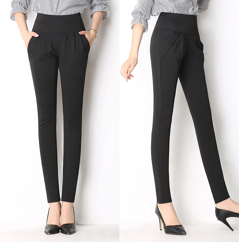 New Autumn Women Casual Loose High Waist Harem Pants Ladies Office Pants Plus Size Trousers S~4XL 5XL 6XL Blue Red Khaki Brown (19)