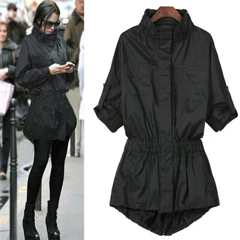 

Women Trench Spring Windbreaker Coats Casual Loose Safari Clothes Fashion Stand Collar Drawstring Female Irregular Coat 2020