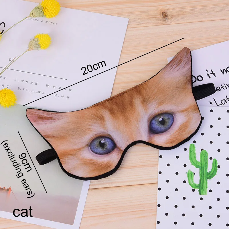 Home Bandage on Eyes Party Masks Breathable Funny 3D Printing Eye Mask Help Sleep Festive Party Supplies - Цвет: cat