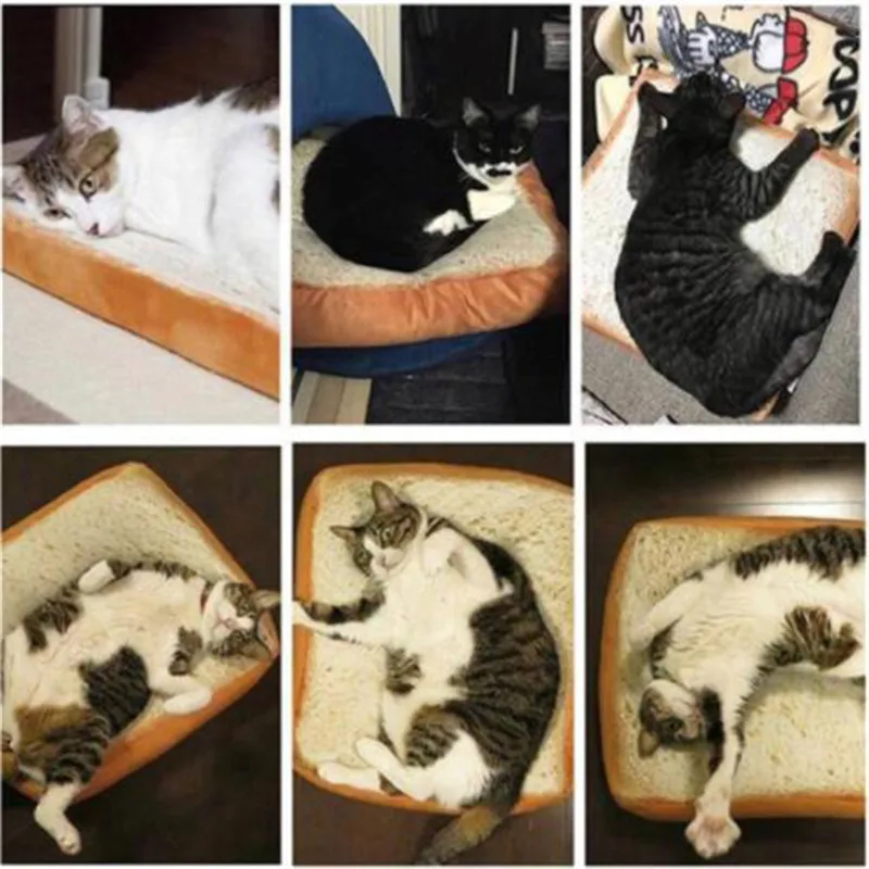 Toast Bread Cat Подушка товары для домашних собак коврик кровати мягкая подушка
