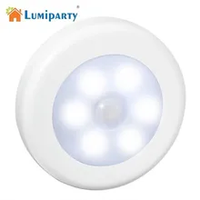 LumiParty инфракрасный PIR датчик движения 6 светодиодный ночной Светильник беспроводной детектор светильник Настенный светильник автоматический вкл/выкл шкаф Питание от батареи