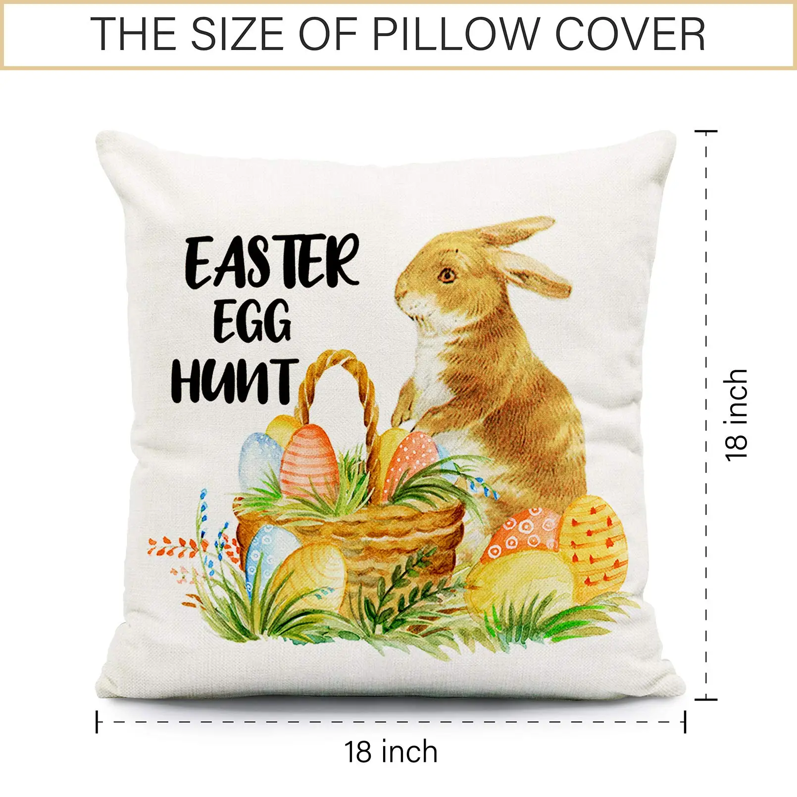 New Custom Easter Eggs Pillow Case Sofa Cushion Cover for Home