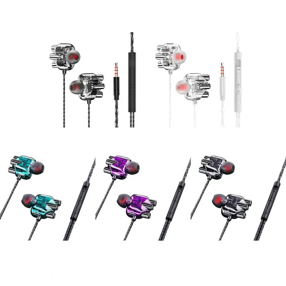 Transparent In-Ear Headphones Dual Speaker Wired Earphones Stereo Sports Headset | Электроника