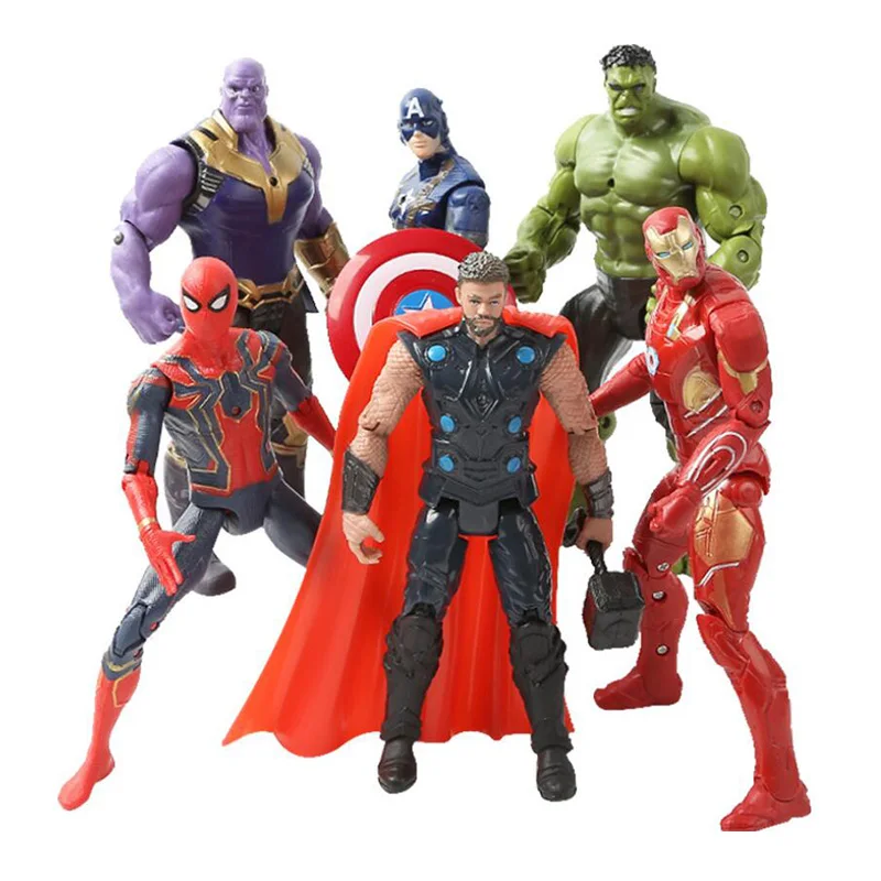Lot 6 pcs Avengers Endgame Thor Hulk Iron man Toy Thanos Action Figures Gift 