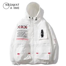 Куртка в стиле хип-хоп, парка, Зимняя Толстая теплая верхняя одежда, Высококачественная Мужская ветровка, Harajuku, пуховое пальто с капюшоном, парка, Повседневная Уличная одежда