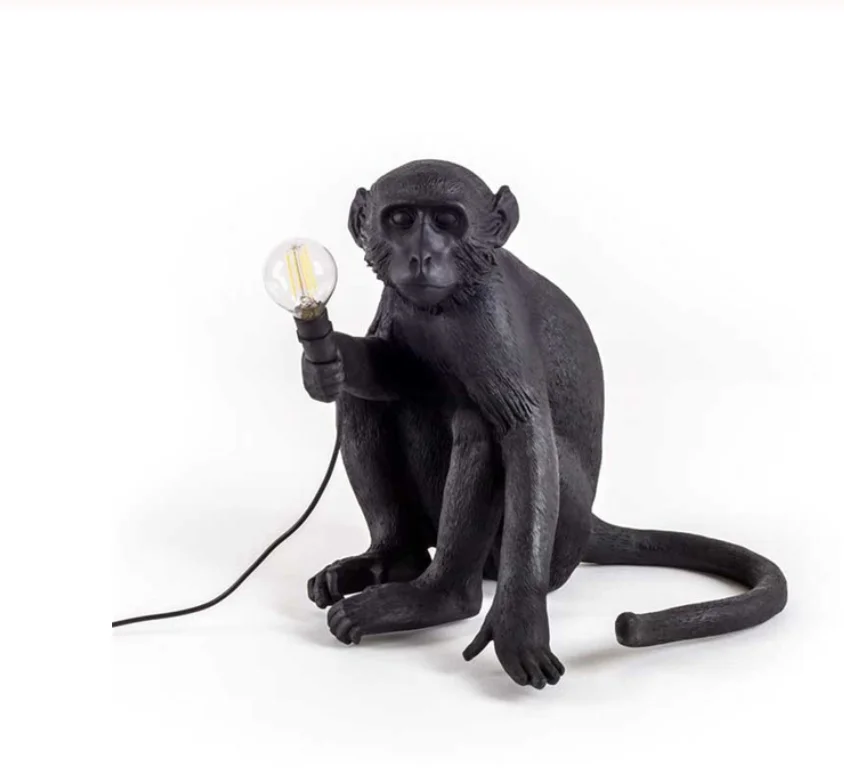 Black Table lamp Полимерная лампа в форме обезьяны, подвесной светильник для гостиной, лампы для художественного салона, кабинета, светодиодный светильник s lustre с E27, светодиодные лампы, подвесные украшения - Цвет корпуса: Black Table lamp