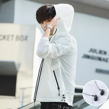 Летняя мужская Тонкая куртка в Корейском стиле, молодежная Повседневная дышащая облегающая Солнцезащитная Одежда для мальчиков