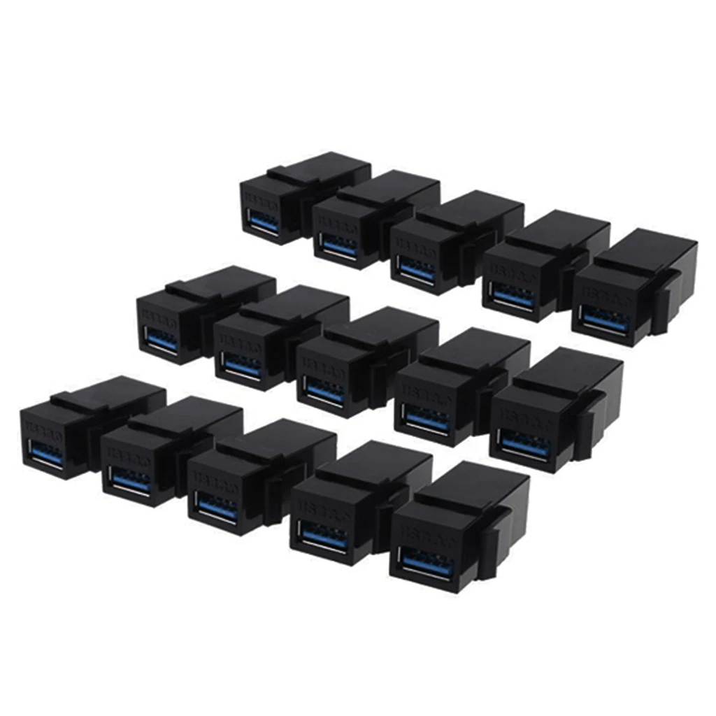 15x USB 3.0 A Female/F Snap-in Coupler Jack Insert For Keystone Wall Plate