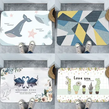 

Printed Kitchen Mat Set Dirty-proof Long Carpet Hallway Doormat Bedside Floor Mat Non-slip Water Absorption Bathroom Rugs