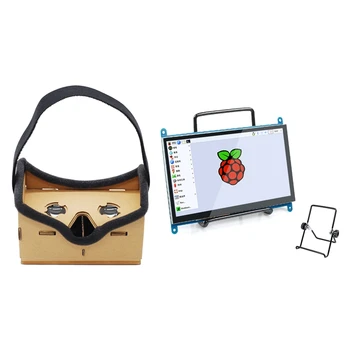 

1 Pcs Light Castle Google Cardboard Style Virtual Reality Glasses & 1 Set LCD Display Press Sn