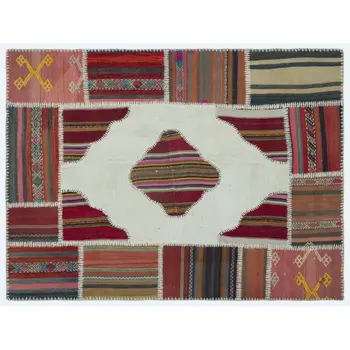 

Handmade Natural Vintage Patchwork Rug Area Rug 133x177 Cm-4'4''X5'10''