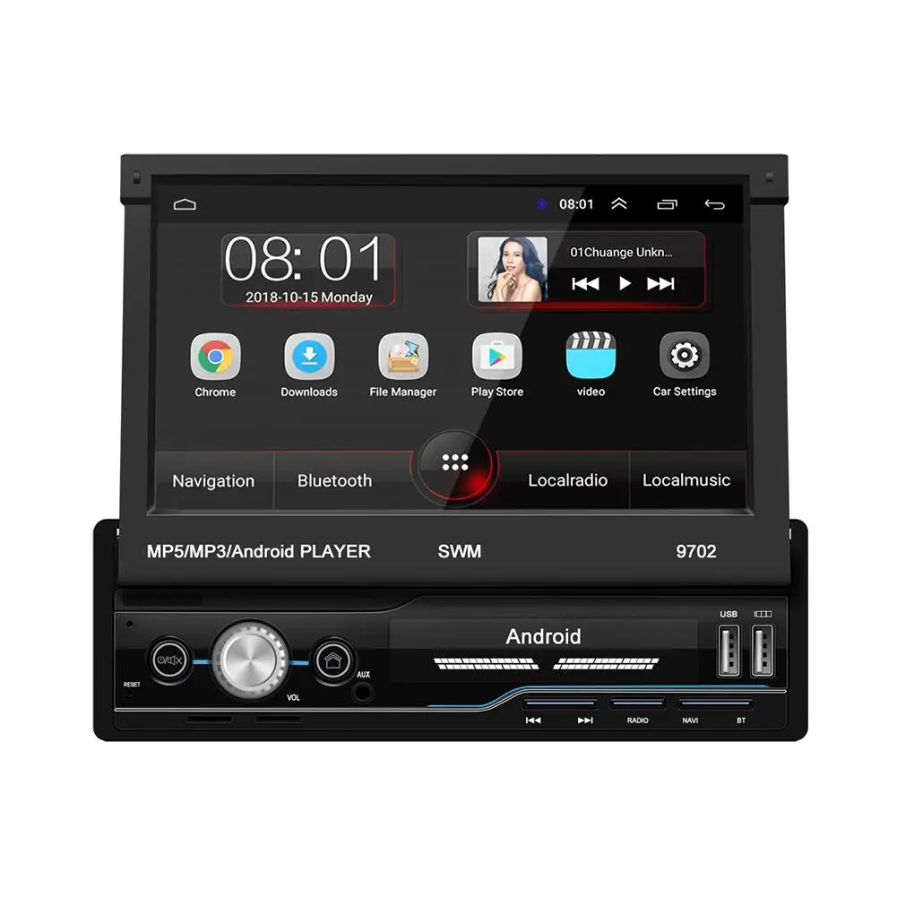 " 1 Din автомагнитола 1G+ 16G памяти Android 8,1 gps навигация Wifi HD сенсорный экран автомобиля MP5 плеер для Apple и Android зеркальная ссылка