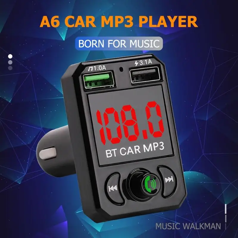Портативное автомобильное зарядное устройство для устройства Handsfree Bluetooth MP3-плеер fm-передатчик модулятор Автомобильный комплект универсальный для автомобилей DC12V-24 V
