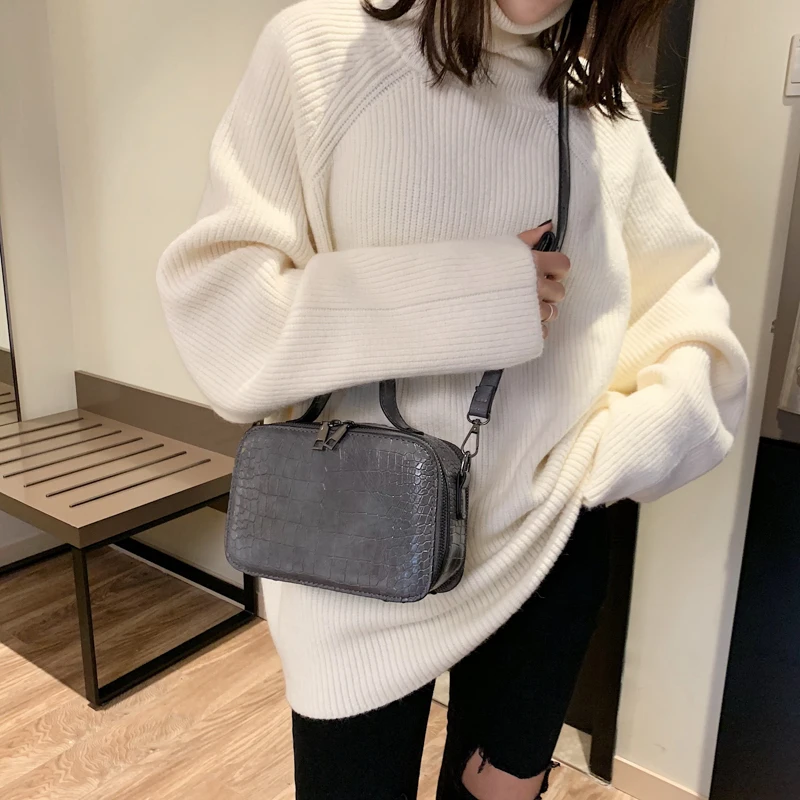 Pattern Leather Crossbody Bags For Women Fashion Small Solid Colors Shoulder Bag Female Handbags and Purses With Handle New