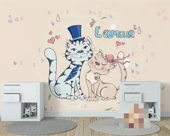 

AINYOOUSEM Nordic simple kitten children's room background wall papier peint papel de parede wallpaper 3d wallpaper stickers