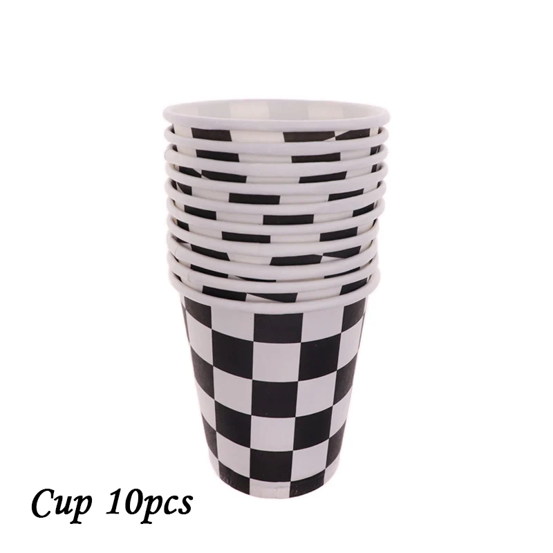 cup10pcs Любовь вечерние принадлежности Черно-белая решетка для взрослых тарелка салфетки под чашки Посуда День рождения Рождество Свадебные украшения - Цвет: cup10pcs