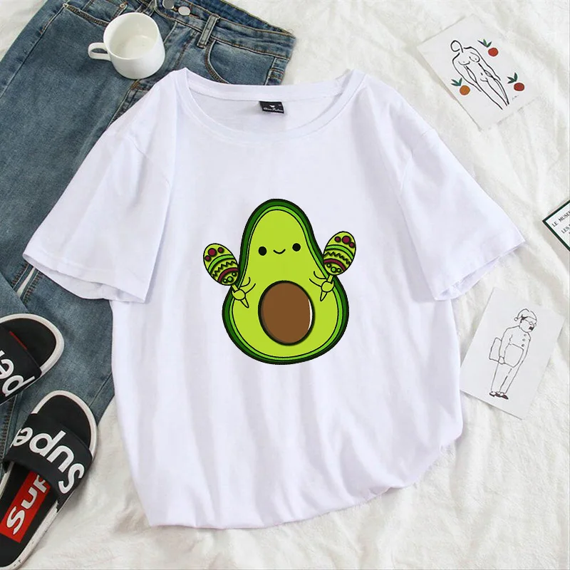 New Avocado Shirt Vegan T Shirt Women Harajuku Kawaii Short Sleeve T-shirt Vogue 90s Korean Style Tshirt Fashion Top Tees Female