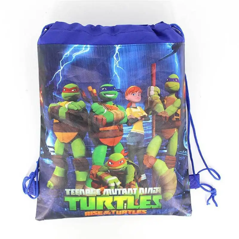 

1pcs Ninja Turtle Drawstring Bag For Kids Boy Girl Travel Storage Package Cartoon School Backpacks Children Birthday Party Favor