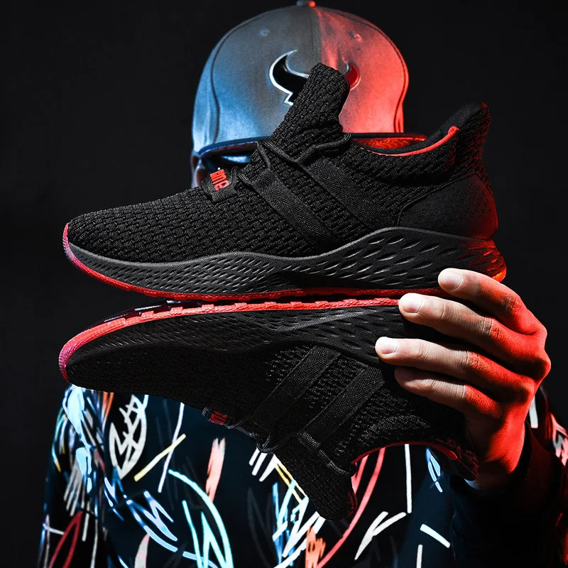 

Teenager Popular Brand Shoes Men's Autumn Breathable Korean-style Trend Casual Fly Woven Athletic Shoes Popcorn Running Shoes