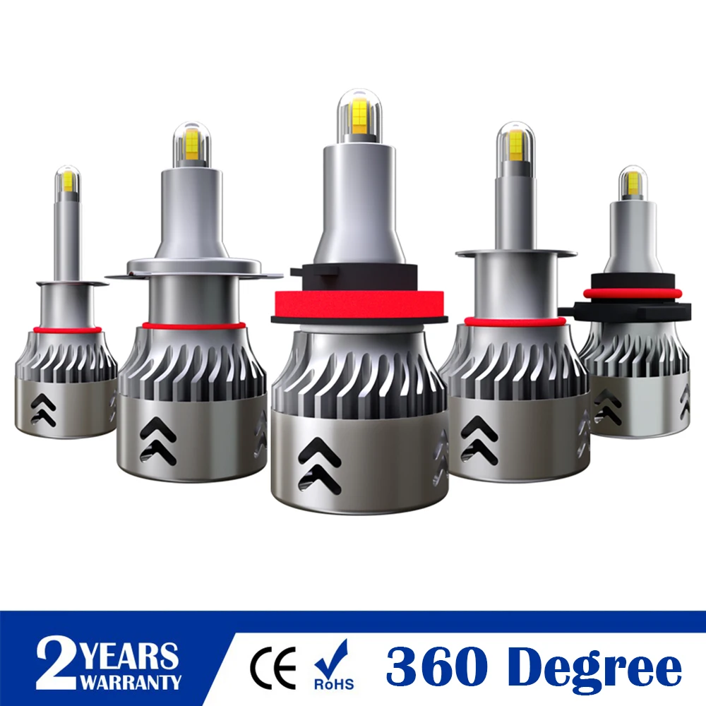 

8 Sides 360 Car Light Led Headlight H1 H3 H4 H7 H11 Hb4 Hb3 H8 9005 Led Bulb 30w 24v Lampada Carro Csp 9600lm Automotivo Lamps