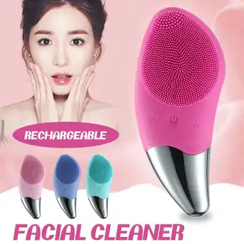 

Electric Silicone Facial Cleanser Face Cleaning Washing Brush Sonic Vibration Face Massage Facial Skin Pore Spot Cleansing Brush