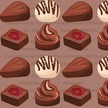 

Chocolate Cake Cartoon Pattern Printed Sheet DIY Handmade Girls Dress Material