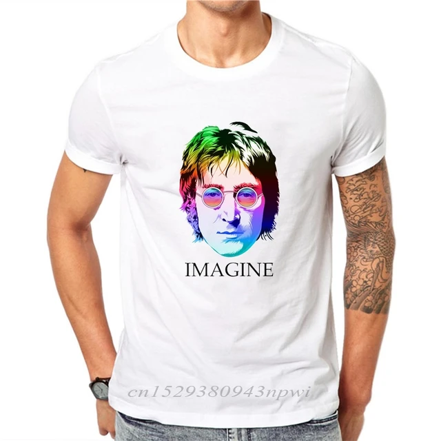 John  Lennon punk Rock Printed Funny T-shirt Men Humor Casual College Mens The Guitar Hip Hop T Shirt cotton high quality 1