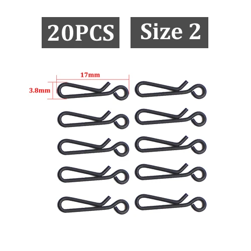 20PCS-Size 2 20 шт. рыболовные снасти для ловли карпа, зажимы для крючков, соединительные зажимы для ловли карпа, рыболовные снасти для ловли карпа, зажимы для ловли карпа, рыболовные снасти, аксессуары - Цвет: 20PCS-Size 2