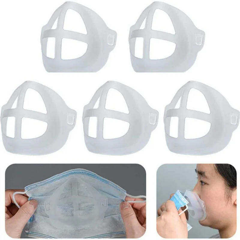 

5pcs 3D Breathable Valve Louth Mask Support Breathing Assist Mask Inner Cushion Bracket Food Grade Silicone Mask Holder