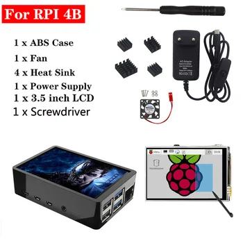 

Raspberry Pi 4 Model B Case Dual Use Case Box Enclosure + 3.5 inch 480*320 Touch Screen or Cooling Fan for Raspberry Pi 4 4B